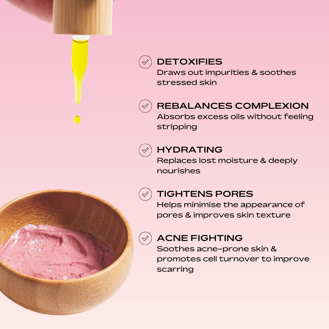 BRITISH PINK CLAY MASK & ILLUMINATING MASK OIL SET - PERL Cosmetics