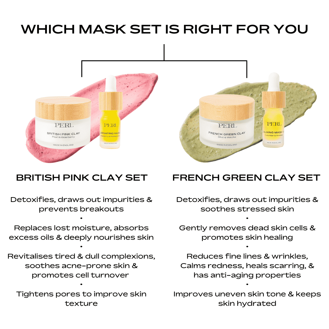 CLAY MASK SET & MASK OIL + FREE LASH OIL - PERL Cosmetics