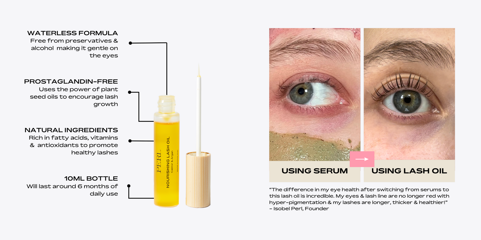 Nourishing Lash Oil Natural Lash Regrowth PERL
