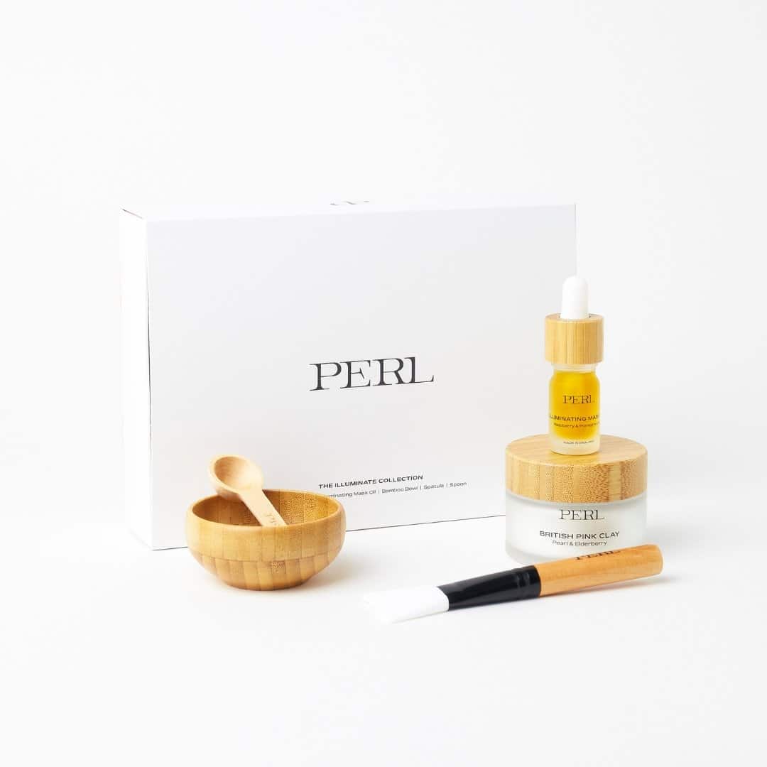 British Pink Clay Mask & Illuminating Mask Oil Set - PERL Cosmetics